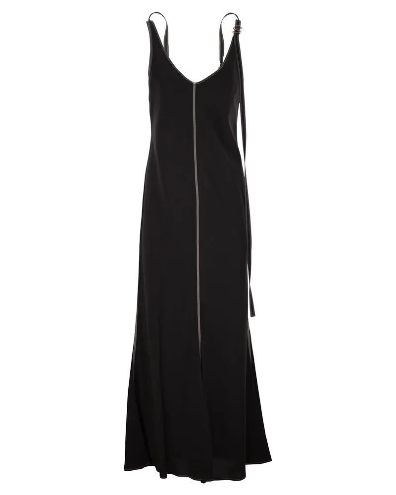 SPORTMAX Union Langes Kleid mit verstellbarem Schultergurt Black