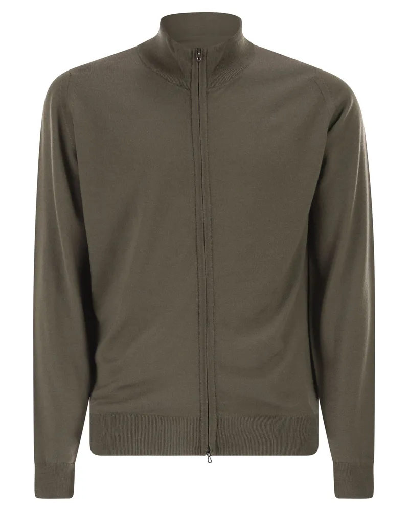 John Smedley Strickjacke aus extrafeiner Merinowolle Turtledove