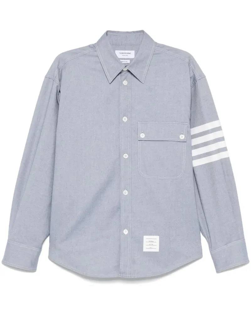 Thom Browne Flanellhemd mit vier Streifendetails Med