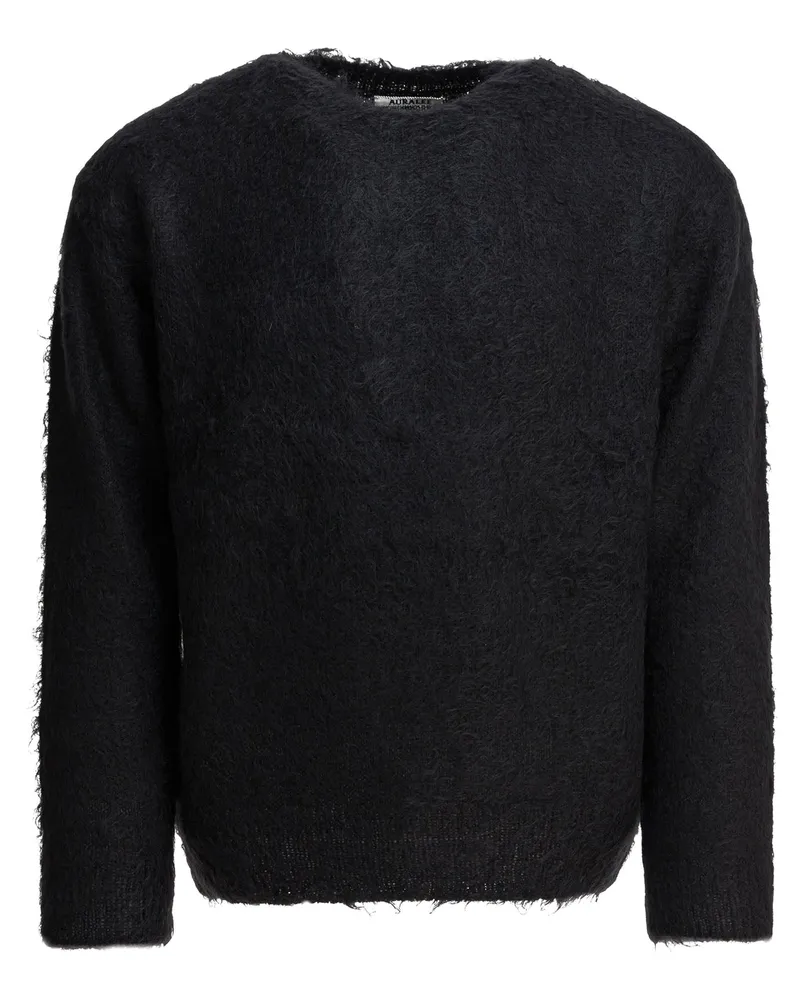 AURALEE Mohair-Pullover mit Rundhalsausschnitt Black