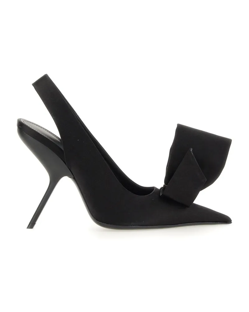 Ferragamo Sandale mit asymmetrischem Bogen Black