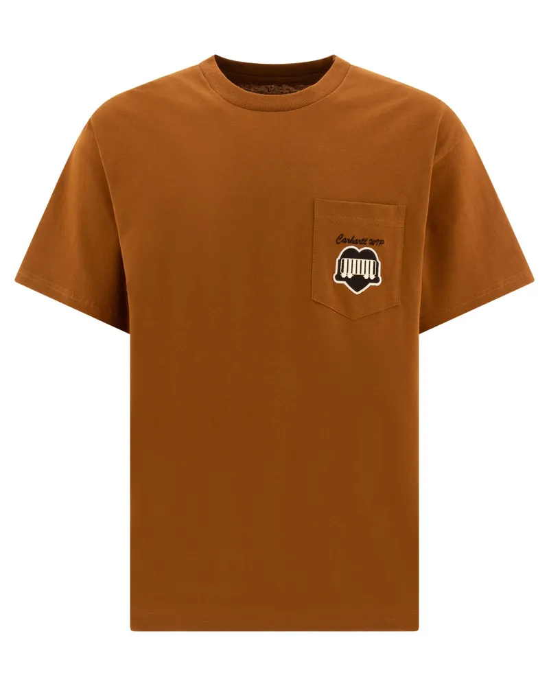 Carhartt WIP Heart Train Pocket" T -Shirt Brown