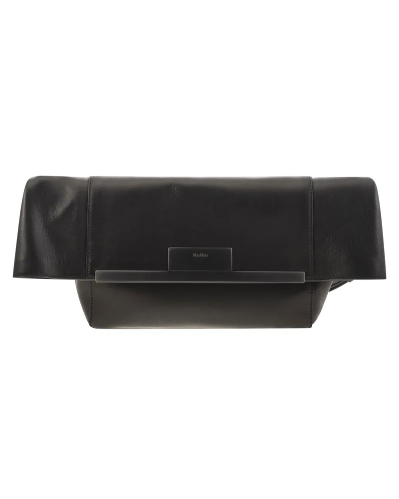 Max Mara Mmclaspclutch kleine natürliche Leder -Kupplungsbeutel Black