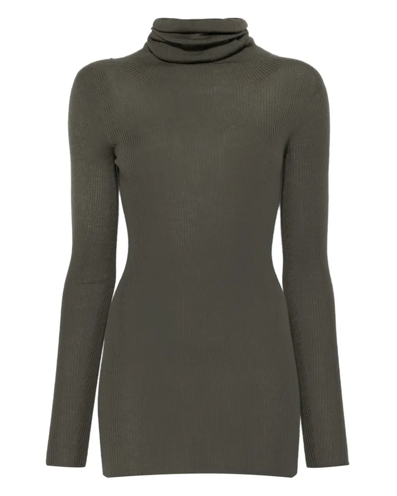 Rick Owens Wollschildkrötenhalspullover Green
