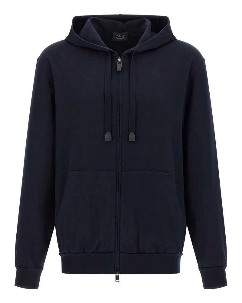 Brioni Cotton Hoodie Blue