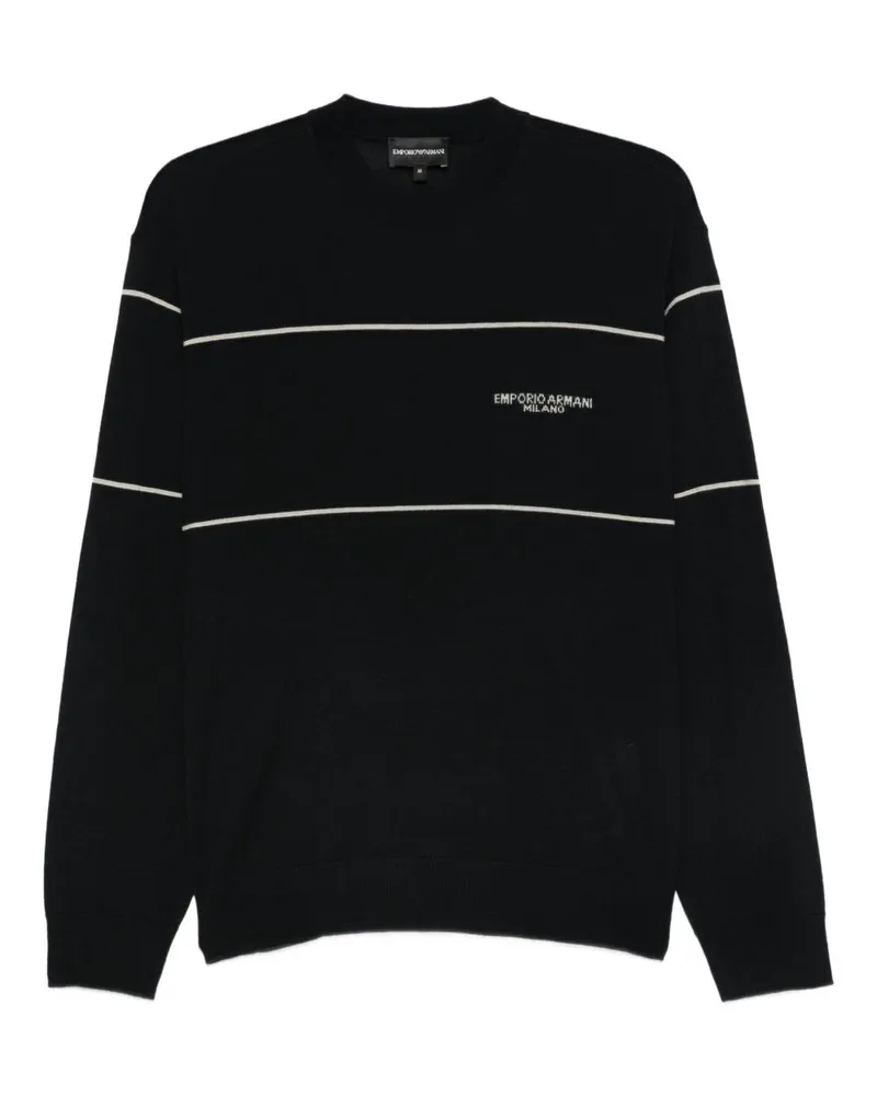 Emporio Armani Woll Crewneck -Jumper Blue