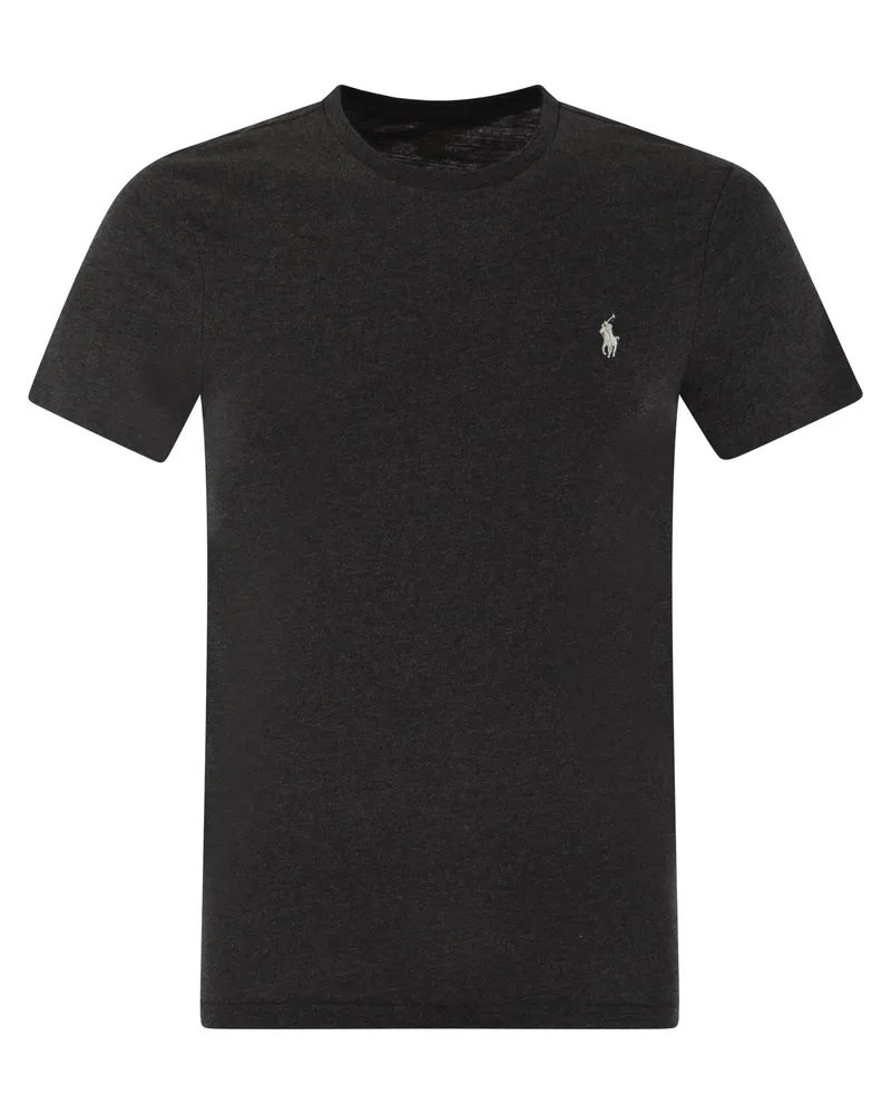 Ralph Lauren Slim Fit Baumwoll -T -Shirt Anthracite