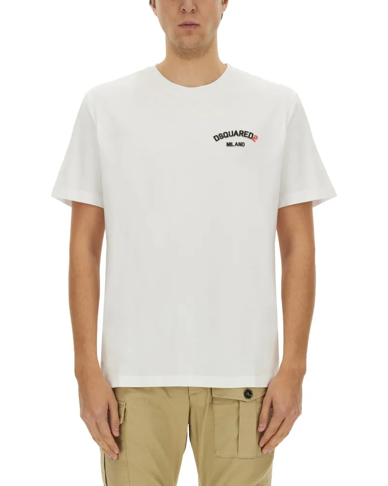 Dsquared2 Gummi -Logo" T -Shirt White