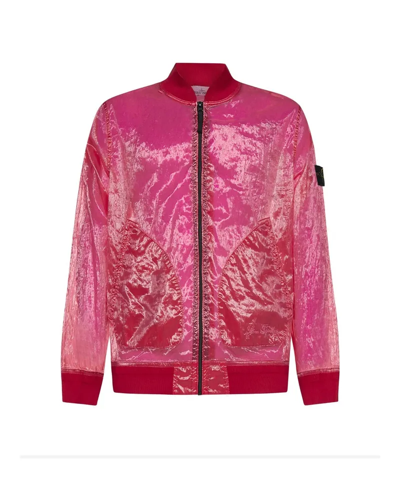Stone Island Halbtransparente Bomberjacke Pink