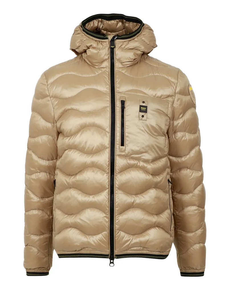 Blauer Mäntel weiß White
