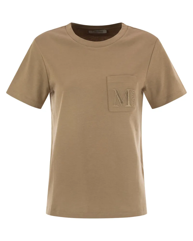 Max Mara Madera Baumwoll -T -Shirt Camel