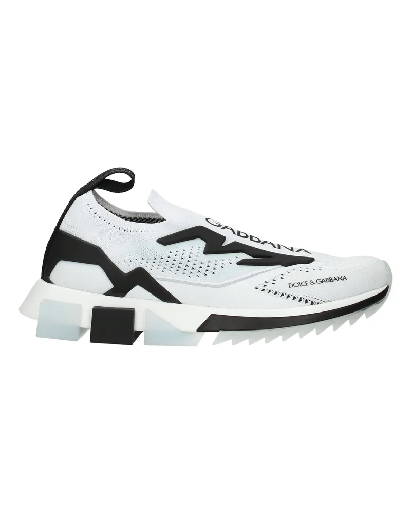 Dolce & Gabbana Dolce&Gabbana Damens Sneakers aus weißem/schwarzem Stoff -