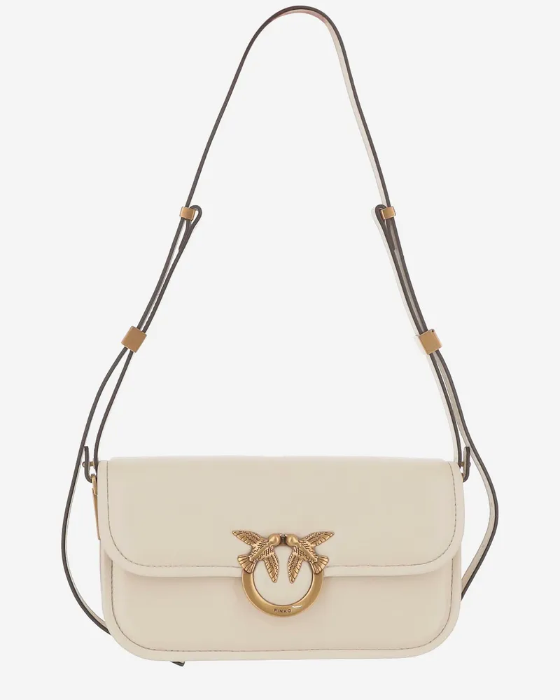 Pinko Love Bag Box Umhängetasche in Nappa -Leder White