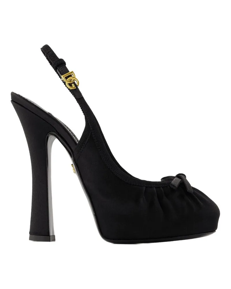 Dolce & Gabbana Slingback Pumps  Seidenschwarz Black
