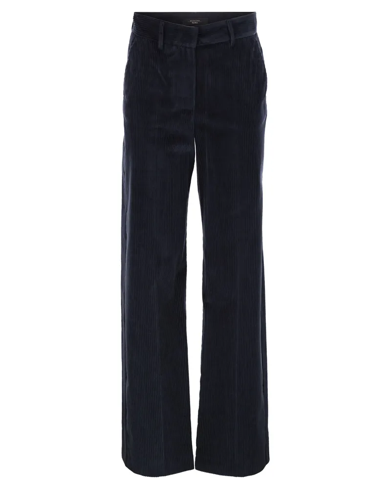 Weekend Max Mara Tania Cordhose mit weitem Bein Blue
