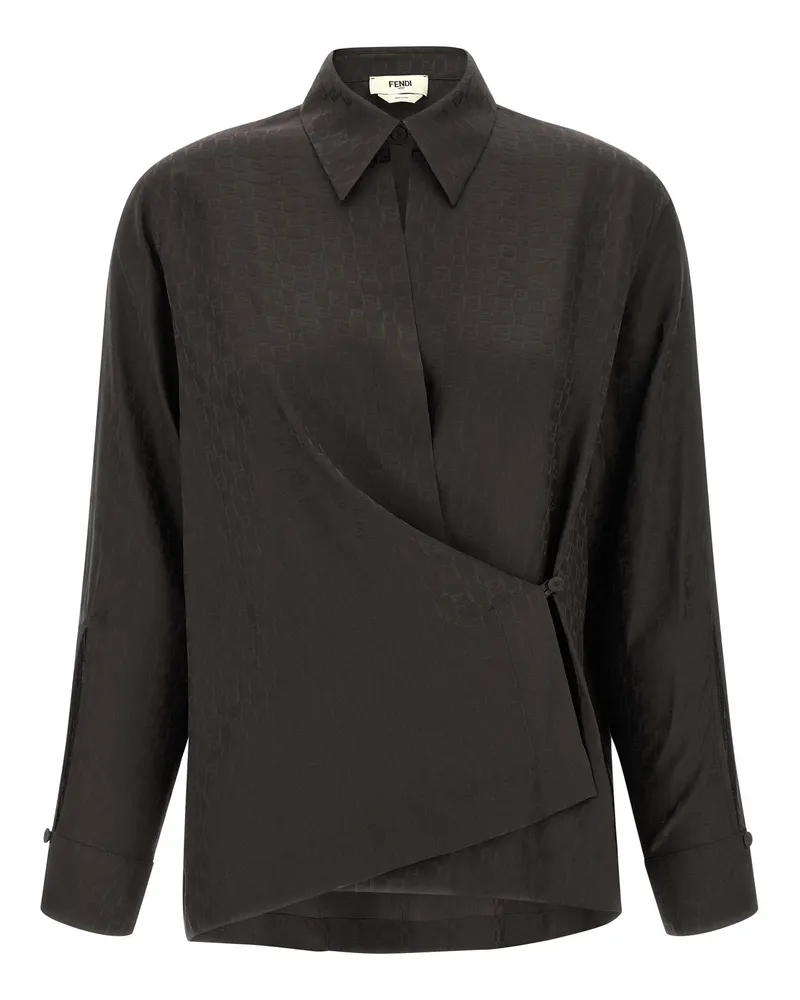 Fendi Schach ff' Hemd Brown