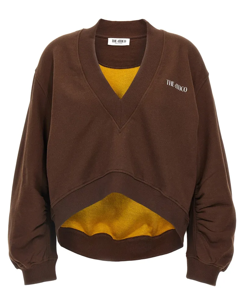 ATTICO Das Attico 3 D Logo Sweatshirt Brown