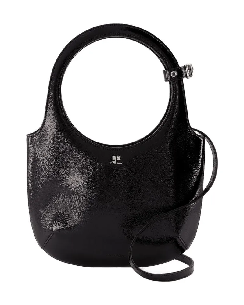 Courrèges Heiliges Geldbeutel Courreves Leder schwarz Schwarz
