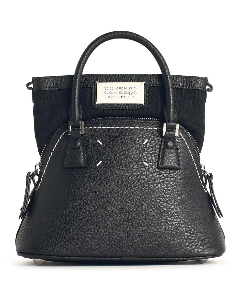 Maison Margiela Micro '5 AC' Black Lear Tasche Black