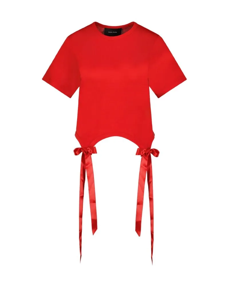 Simone Rocha Bogenschwänze T -Shirt  Synthetic Rot Red