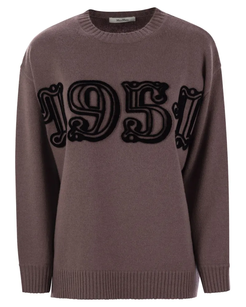 Max Mara Fido Monogramm Pullover in Wolle und Kaschmir Malva