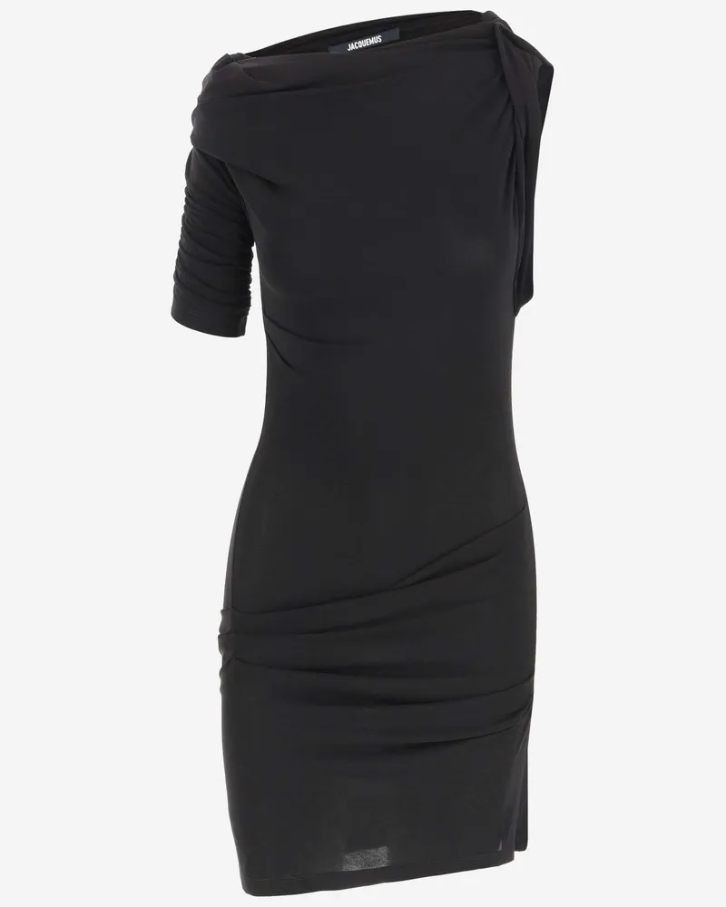 Jacquemus la Mini Robe Drapeado Black