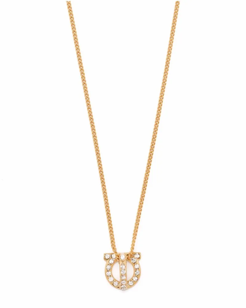 Ferragamo Gancini Halskette mit Strass Silver