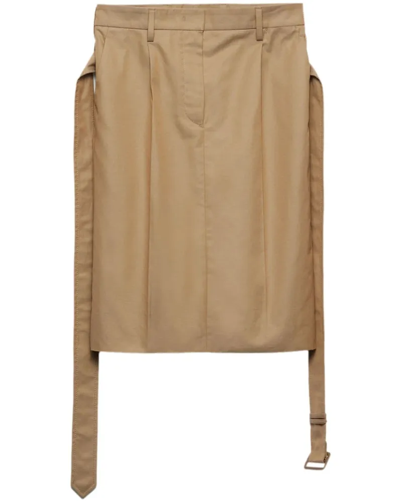 Prada mit Midi Rock geschnallt Beige