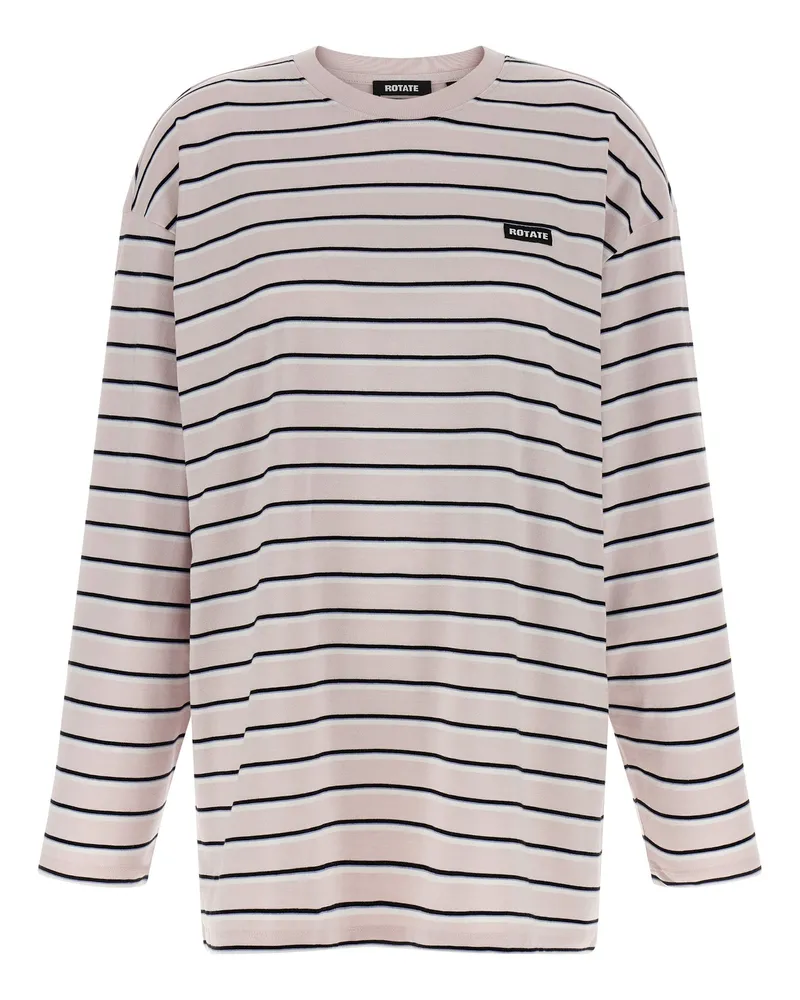ROTATE Birger Christensen Gestreiftes T-Shirt Pink