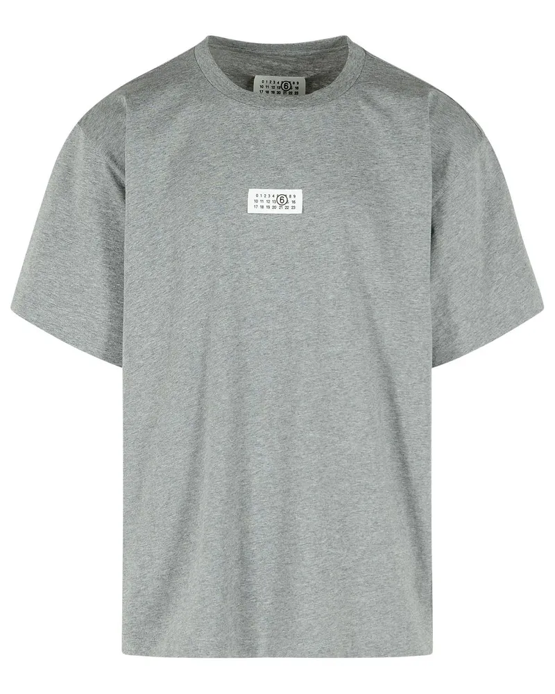 Maison Margiela Graues Baumwoll-T-Shirt Grey