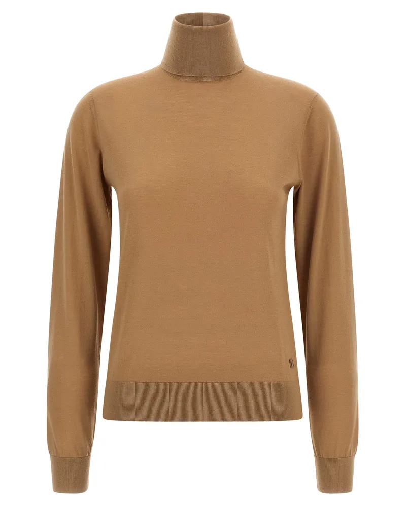 Dolce & Gabbana Cashmere Turtleneck Pullover Beige