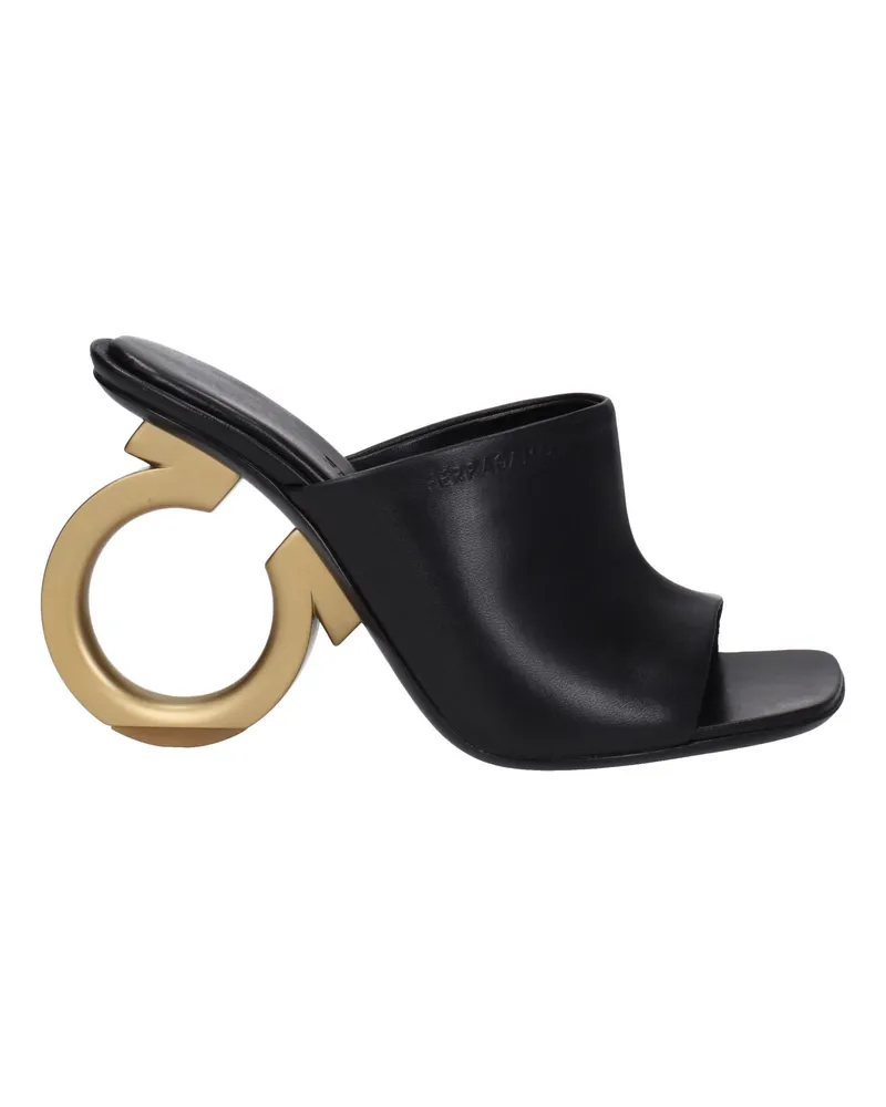 Ferragamo Astro Damens Sandalen aus schwarzem Leder -