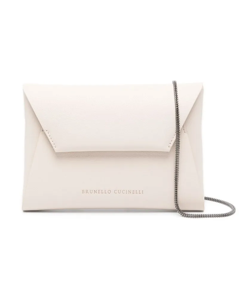 Brunello Cucinelli Leder Mini -Tasche Ivory