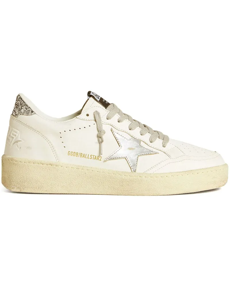 Golden Goose Golden Gänseballstar Leder -Turnschuhe Silver