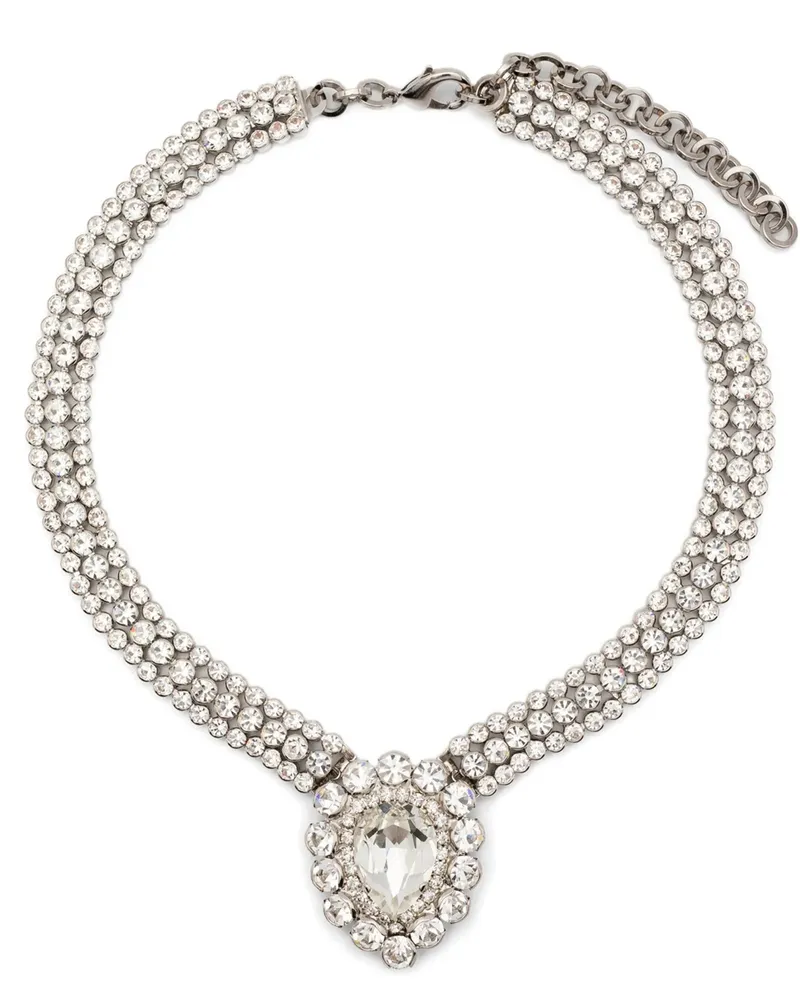 Alessandra Rich Drop Stone Halskette Silver