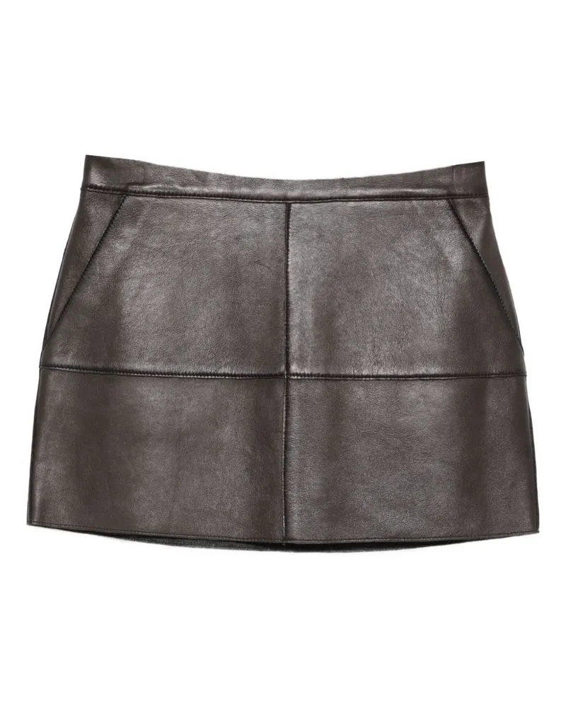P.A.R.O.S.H. Leder -Minirock Brown