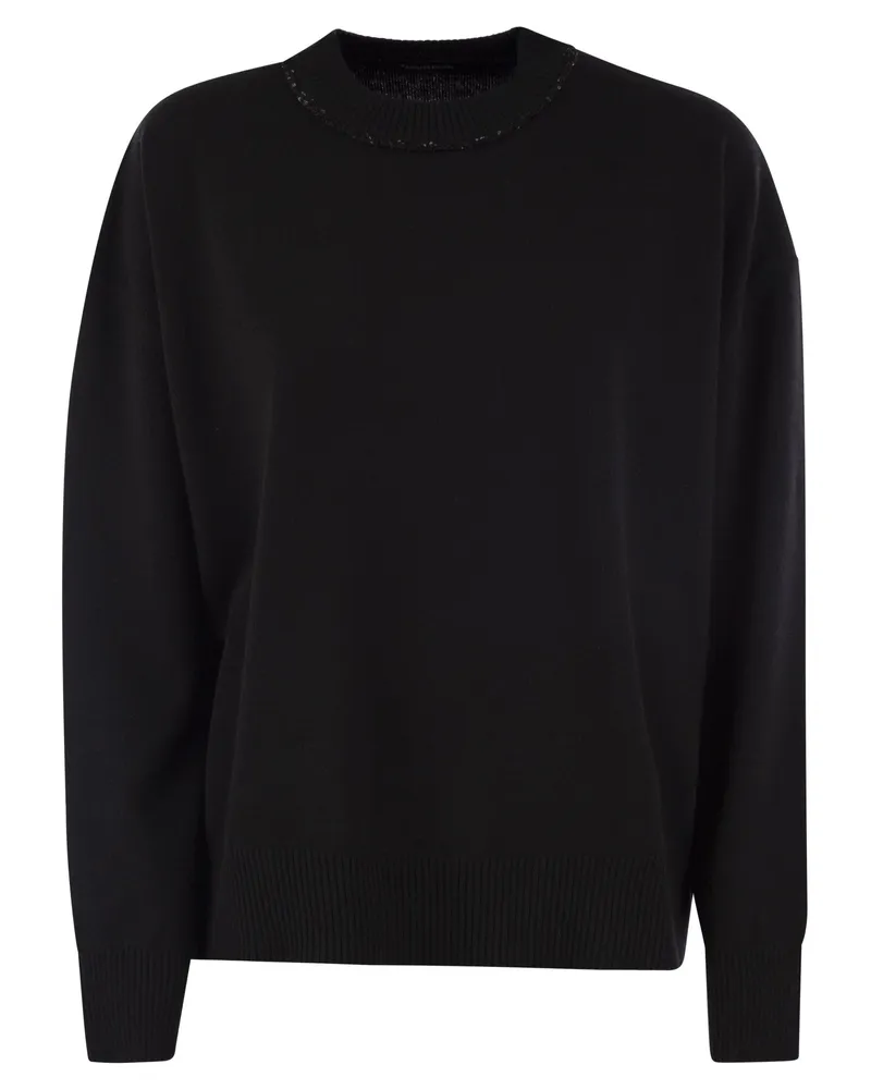 Fabiana Filippi Crew Neck -Pullover mit Pailletten Black