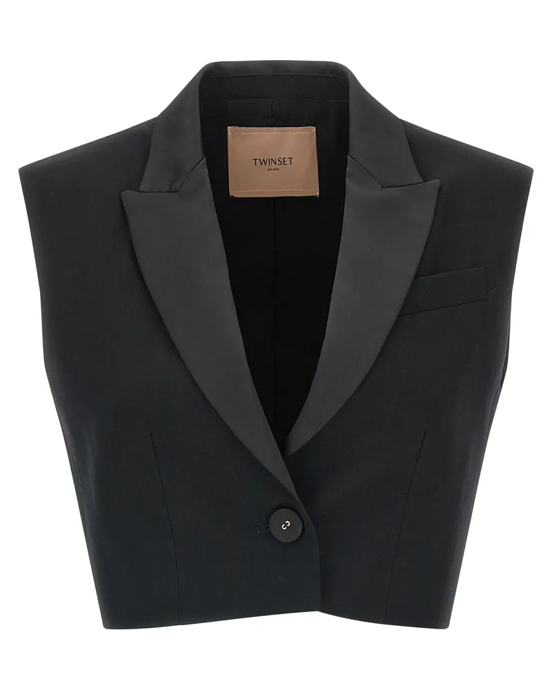 Twin-Set Cropped Weste Black