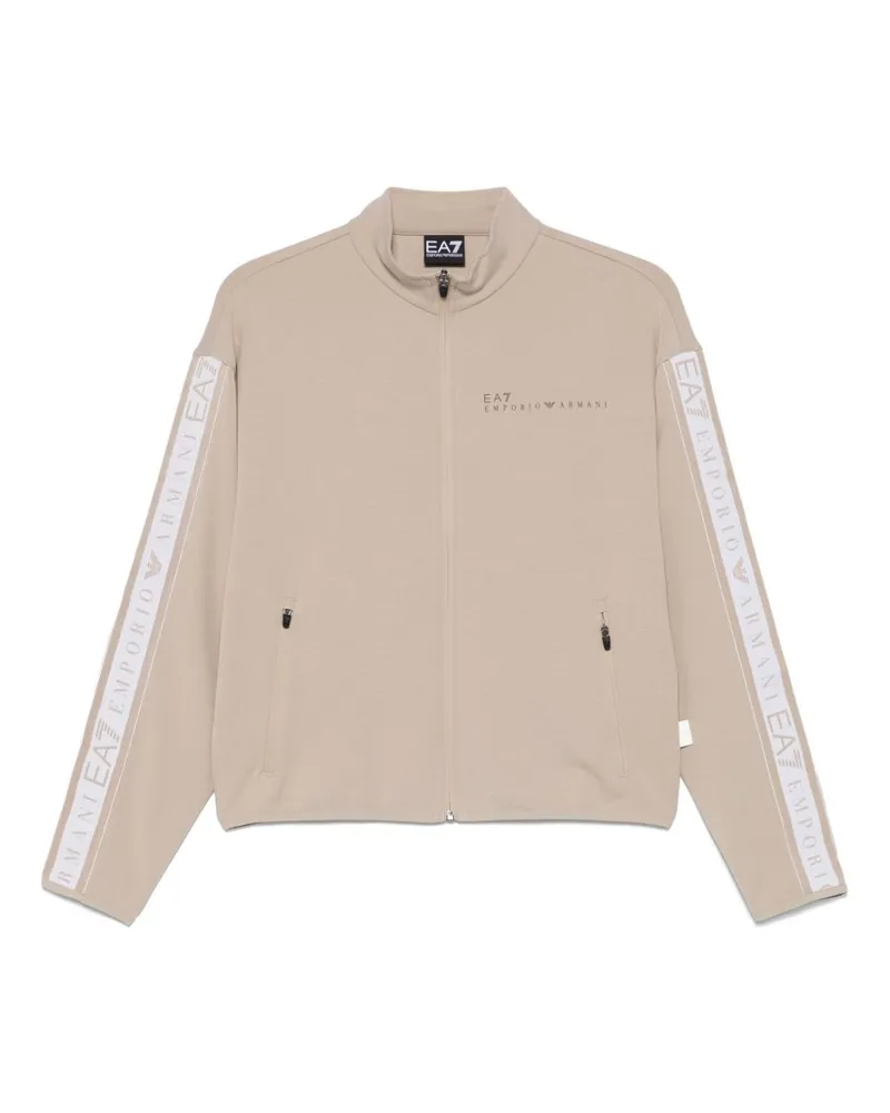 EA7 Logo Trim Sweatshirt Beige