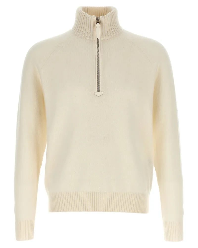 Tom Ford Half Zip Pullover White