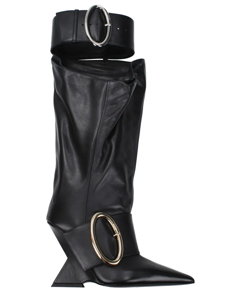 ATTICO Die Attico-Frauens Stiefel aus schwarzem Leder -