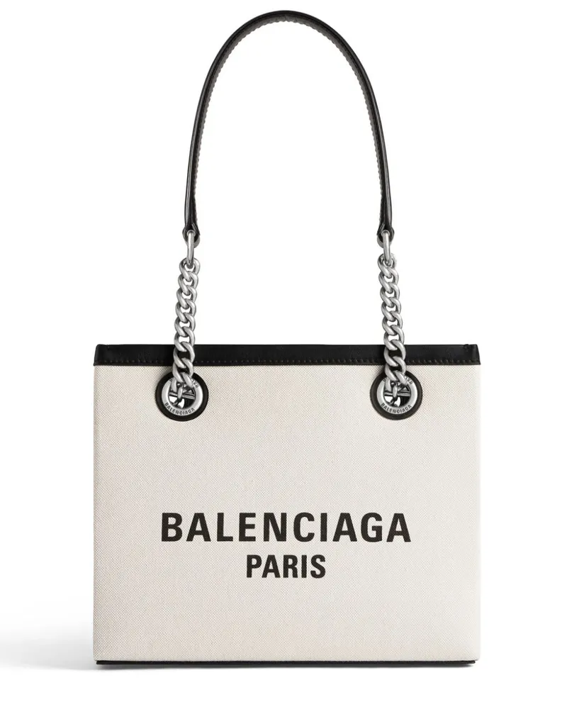 Balenciaga Duty Free kleine Leinwand Tasche Beige