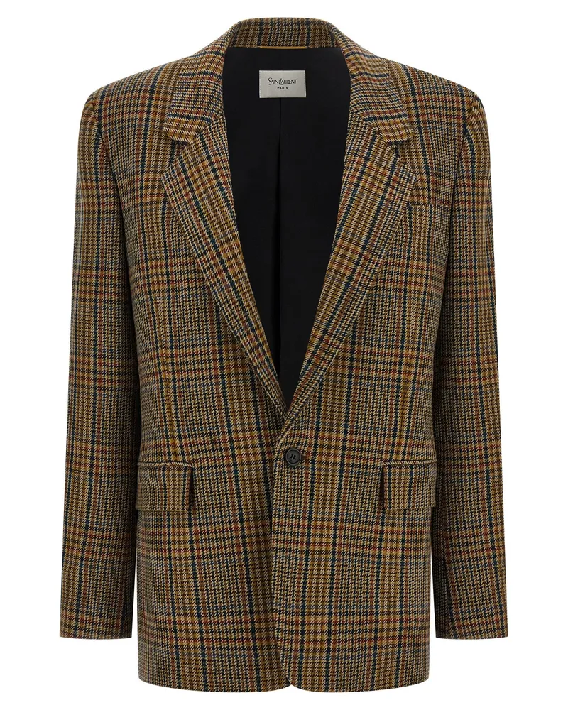Saint Laurent Prince-of-Wales-Blazer Multicolor