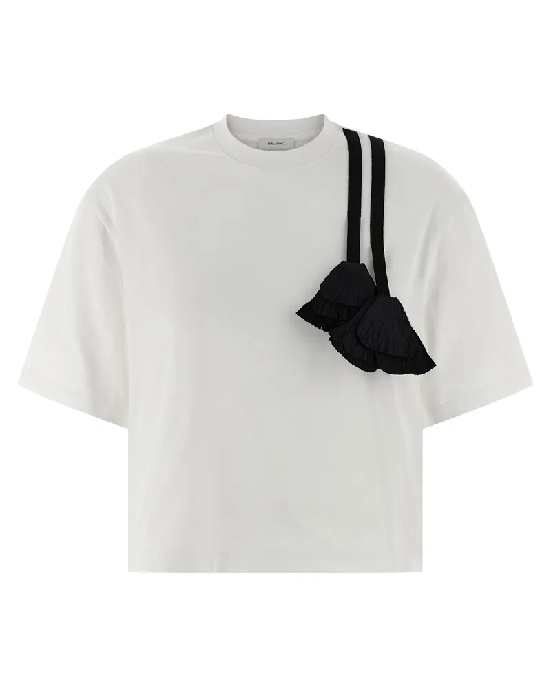 Ferragamo Blumeneinsatz T -Shirt White