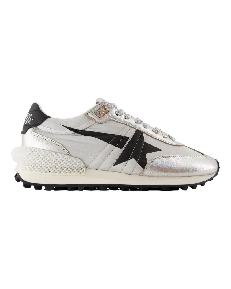 Golden Goose Running Marathon Sneakers  Deluxe Marke Leder Silber Silber Silver