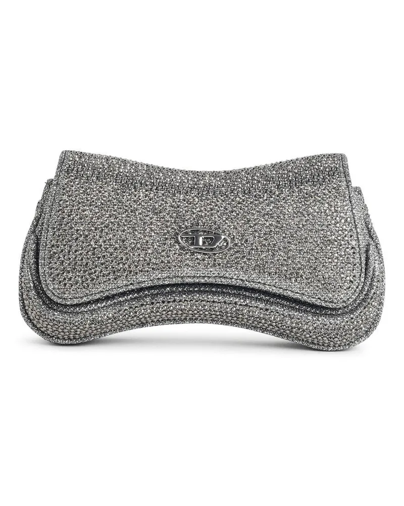 Diesel Clutch „Play“ aus silbernem Glitzerstoff Grey