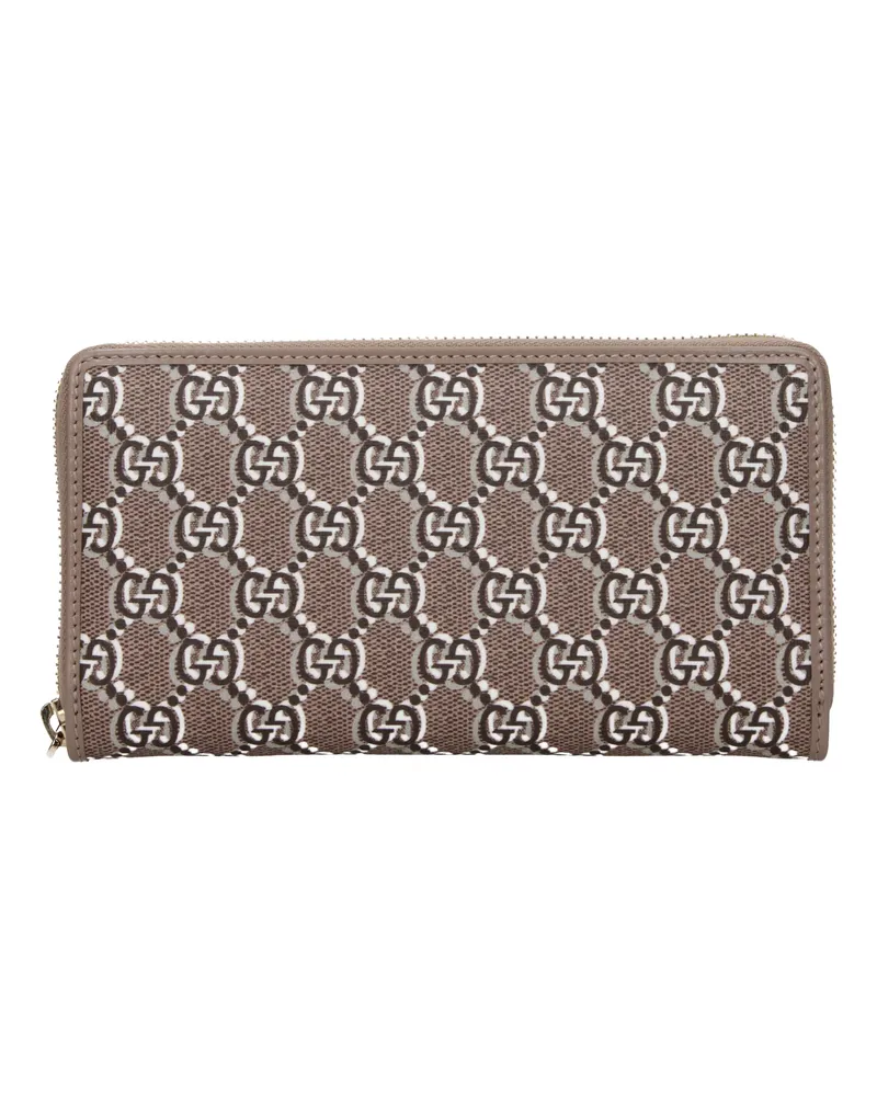 Gucci Damens Geldbörse Stoff Grau/Taupe -