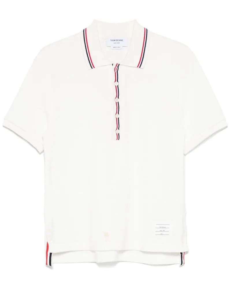 Thom Browne RWB Baumwollpolo -Hemd White