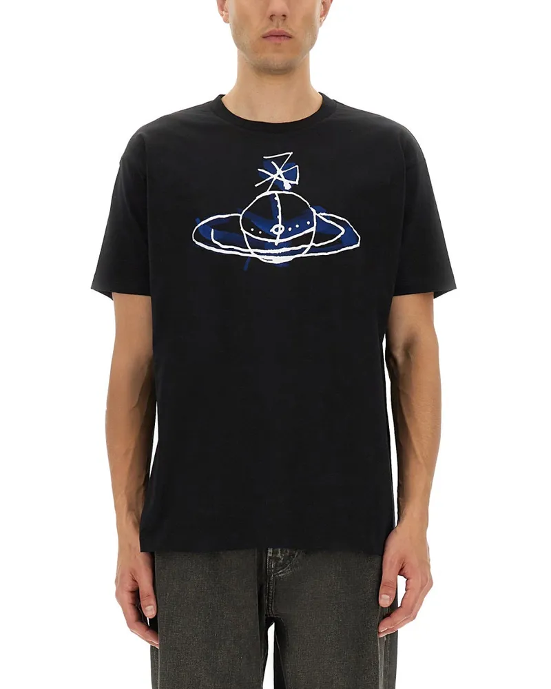 Vivienne Westwood Orb Print T -Shirt Black