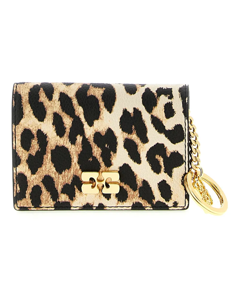 Ganni Kartenetui mit „Leopard“-Print White